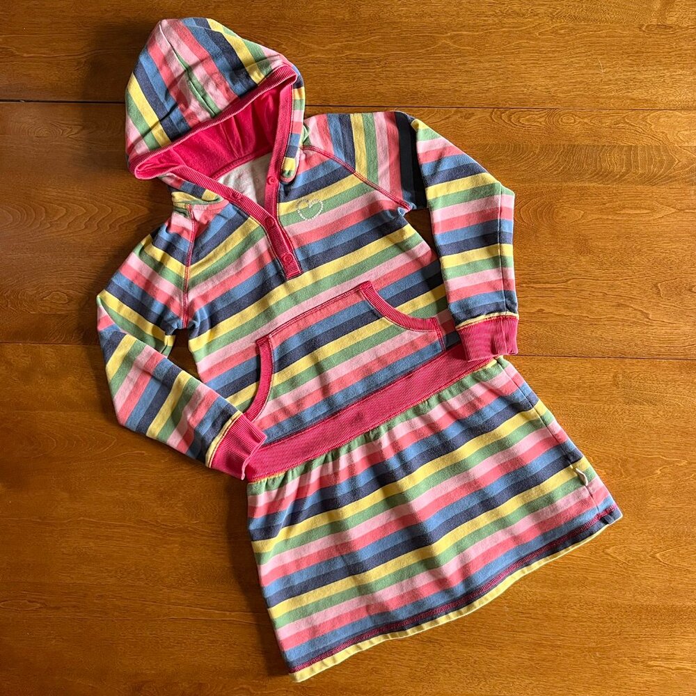 OshKosh rainbow stripe hooded dress 10